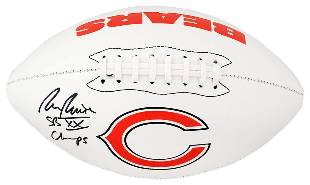 Ron Rivera Chicago Bears Autographed Logo Franklin White Football-Powers Sports Memorabilia
