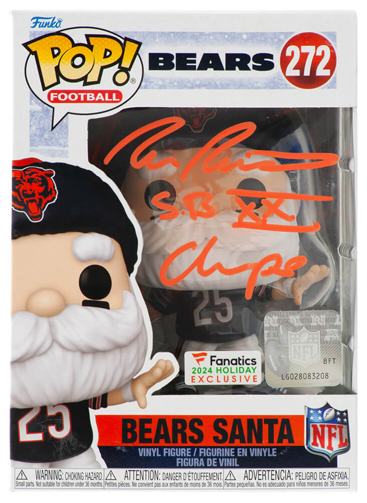 Ron Rivera Autographed Chicago Bears SANTA Funko Pop Doll #272 with SB XX Champs-Powers Sports Memorabilia