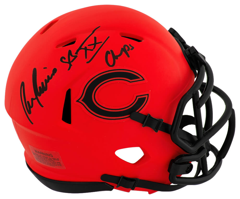 Ron Rivera Autographed Chicago Bears RAVE Riddell Speed Mini Helmet with SB XX Champs-Powers Sports Memorabilia