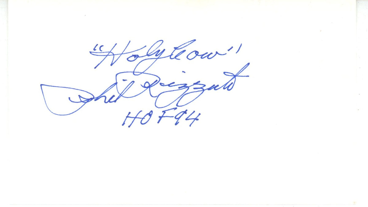 Phil Rizzuto New York Yankees Signed Mini Helmet - Index Holy Cow & HOF 94 Beckett Beckett-Powers Sports Memorabilia