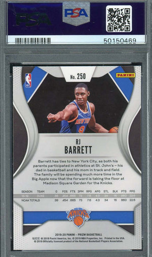 RJ Barrett 2019 Panini Prizm Basketball Rookie Card RC #250 Graded PSA 9-Powers Sports Memorabilia