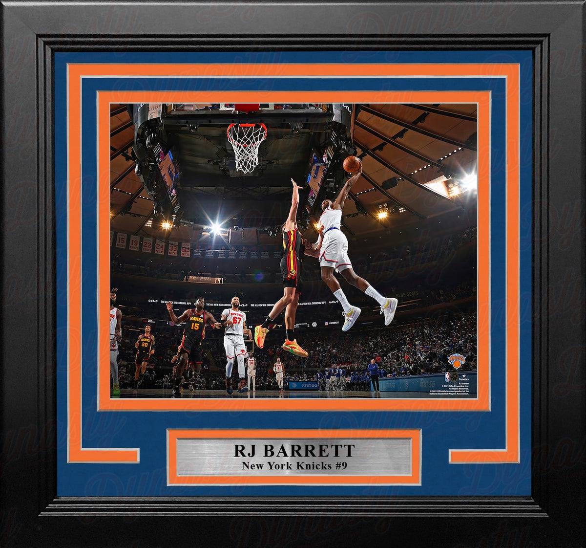 RJ Barrett Slam Dunk New York Knicks 8" x 10" Framed Basketball Display Photo-Powers Sports Memorabilia