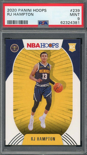 RJ Hampton 2020 Panini Hoops Basketball Rookie Card RC #239 PSA 9-Powers Sports Memorabilia
