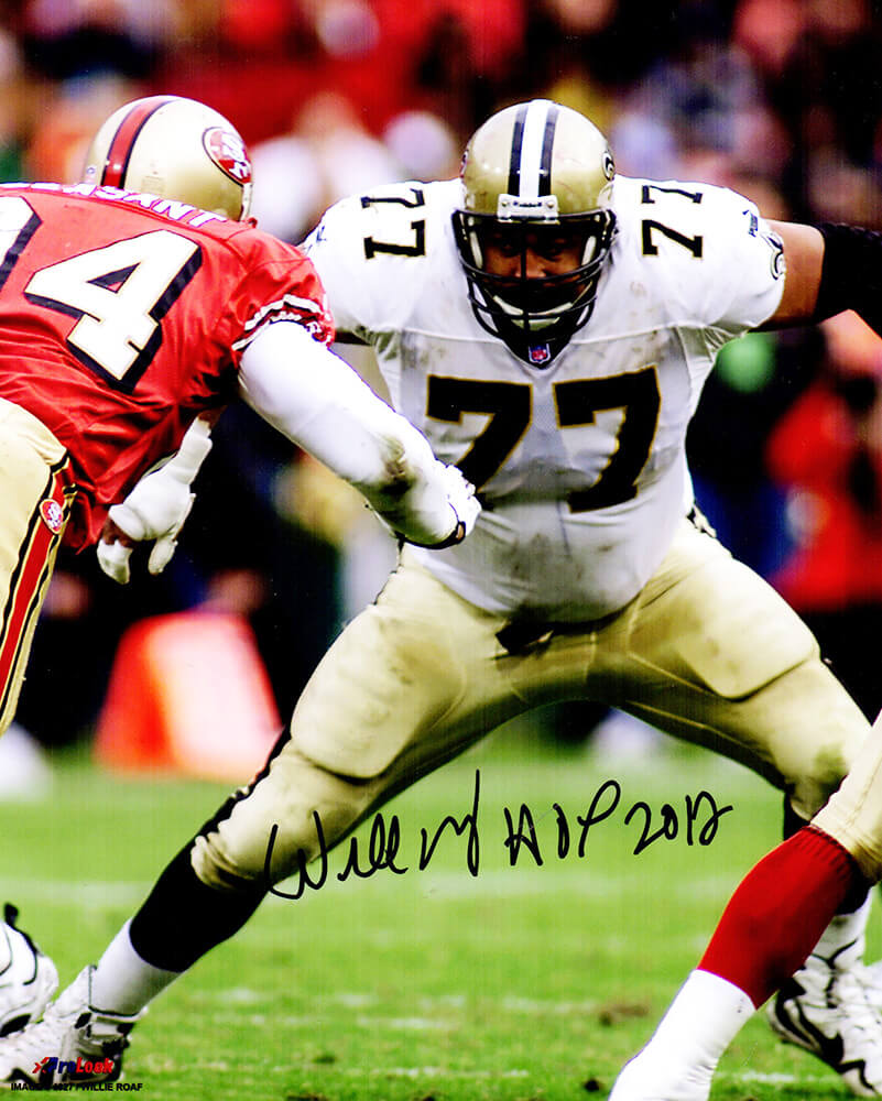 Willie Roaf New Orleans Saints Autographed Action vs San Francisco 49ers 8x10 Photo-Powers Sports Memorabilia