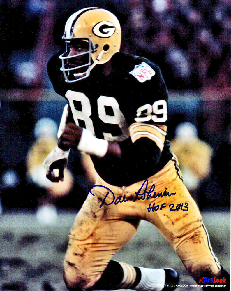 Dave Robinson Green Bay Packers Autographed Action 8x10 Photo w/ HOF 2013-Powers Sports Memorabilia