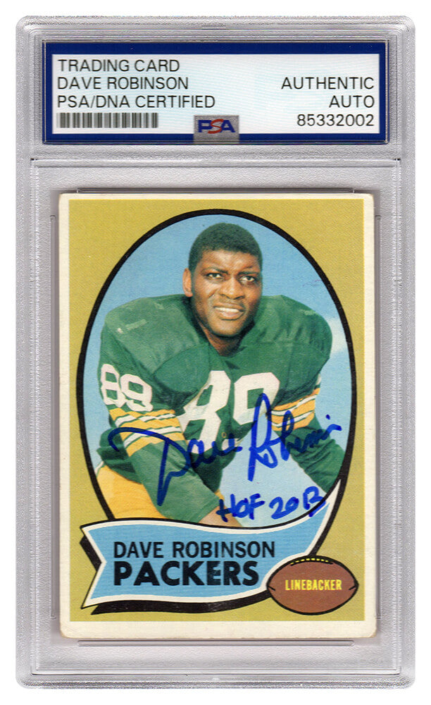 Dave Robinson Green Bay Packers Autographed 1970 Topps Football Card #102-Powers Sports Memorabilia
