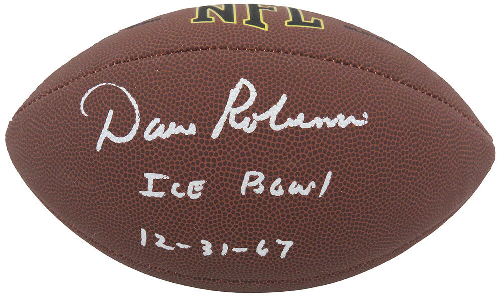 Dave Robinson Autographed Wilson Super Grip F/S NFL Football with Ice Bowl 12-31-67-Powers Sports Memorabilia