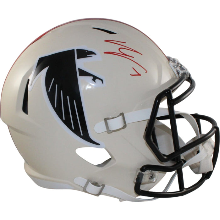Bijan Robinson Signed Atlanta Falcons Full-Size Retro Helmet Beckett WIT-Powers Sports Memorabilia