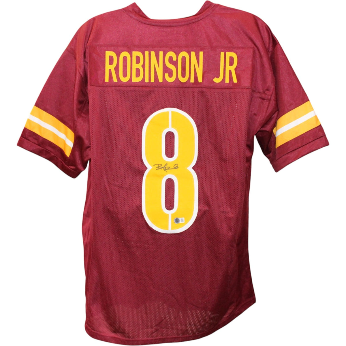 Brian Robinson Jr. Signed Pro Style Red XL Jersey Beckett W-Powers Sports Memorabilia