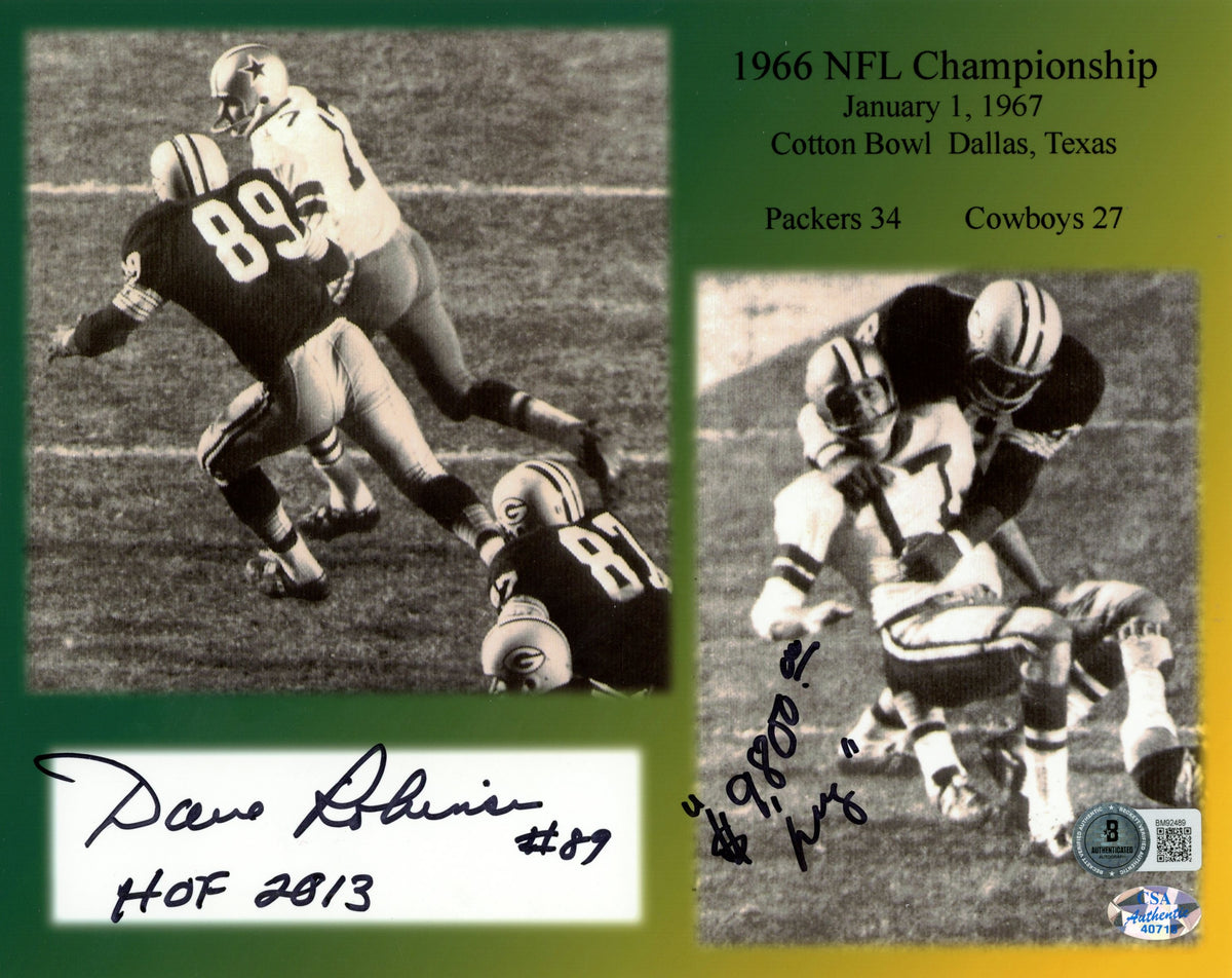 Dave Robinson Green Bay Packers Signed 8x10 Photo SKU 59470-Powers Sports Memorabilia