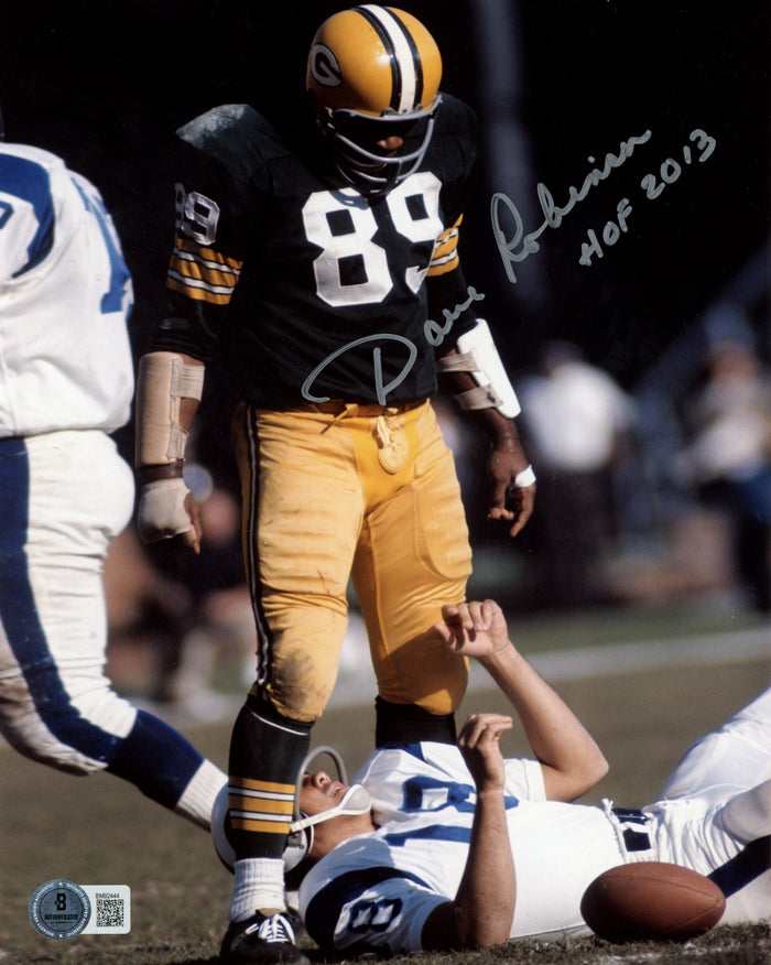 Dave Robinson Signed Green Bay Packers 8x10 Photo – Hall of Fame – Beckett Authenticated-Powers Sports Memorabilia
