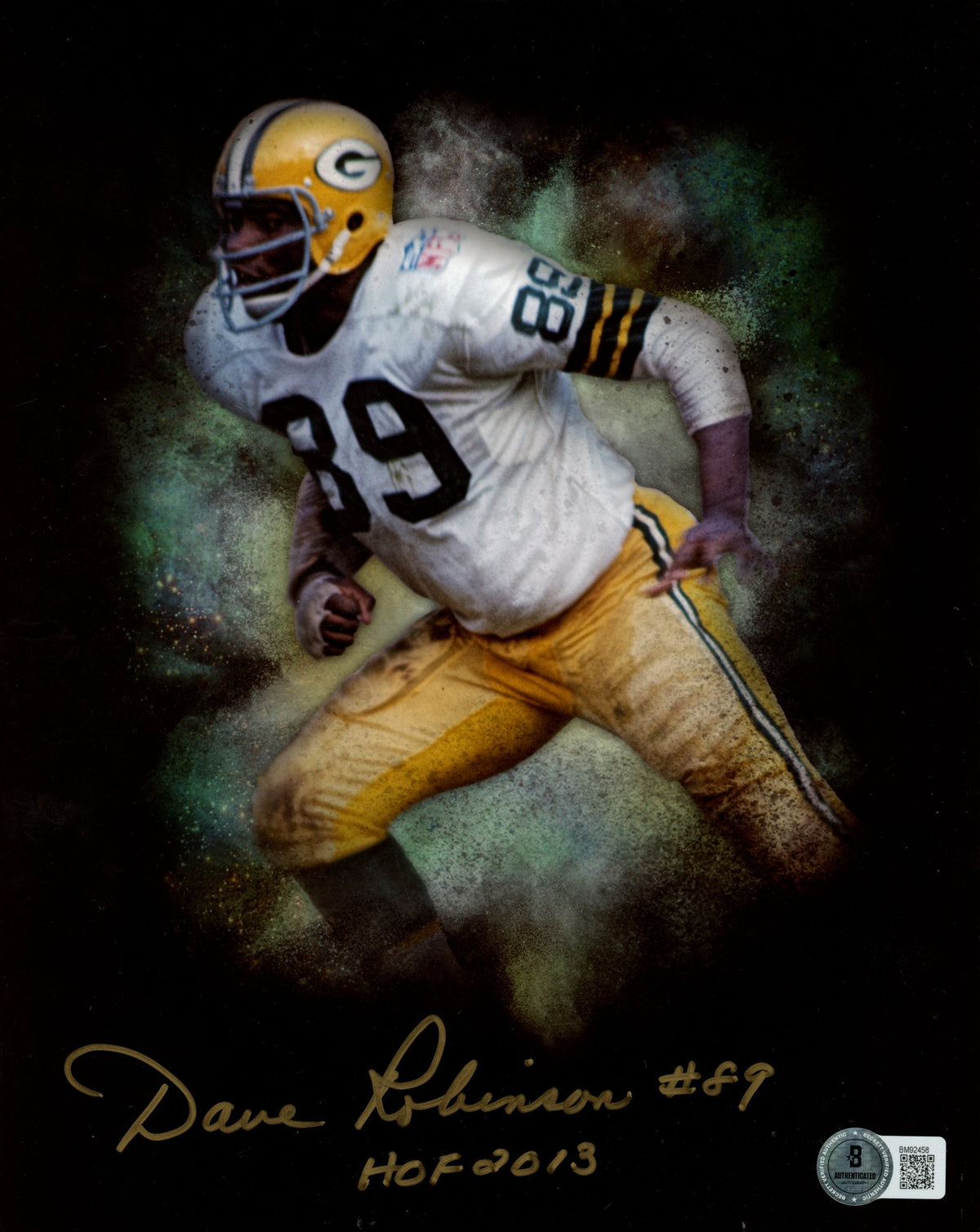 Dave Robinson Green Bay Packers Signed 8x10 Photo SKU 59476-Powers Sports Memorabilia