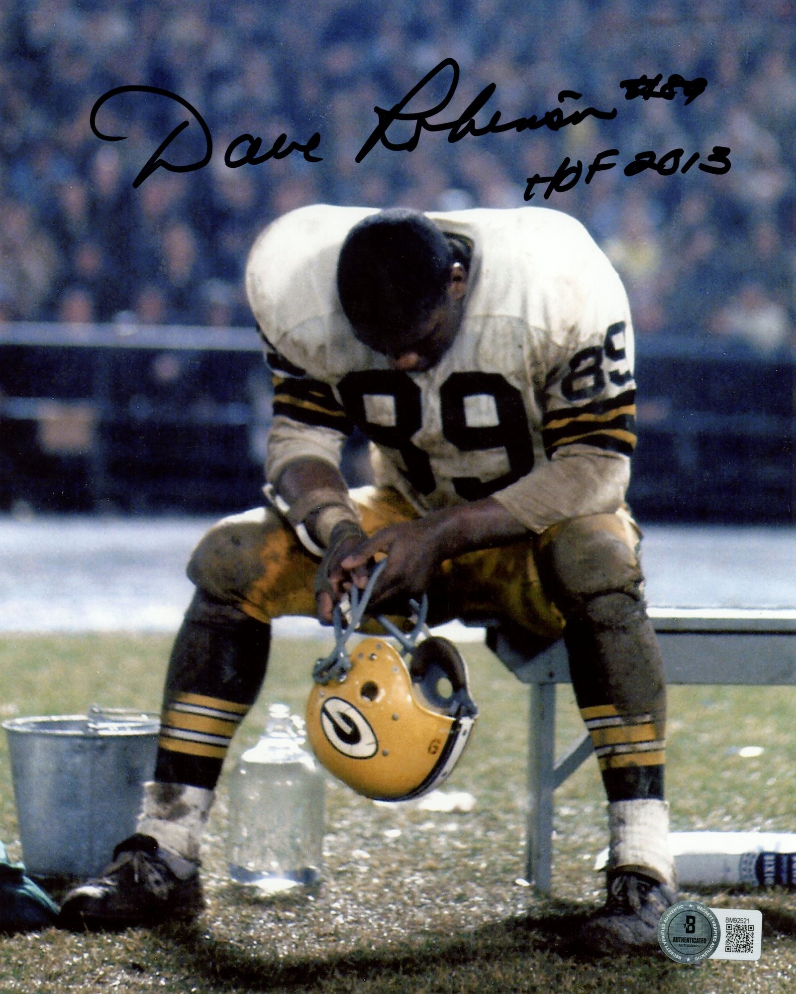 Dave Robinson Green Bay Packers Signed 8x10 Photo SKU 59481-Powers Sports Memorabilia