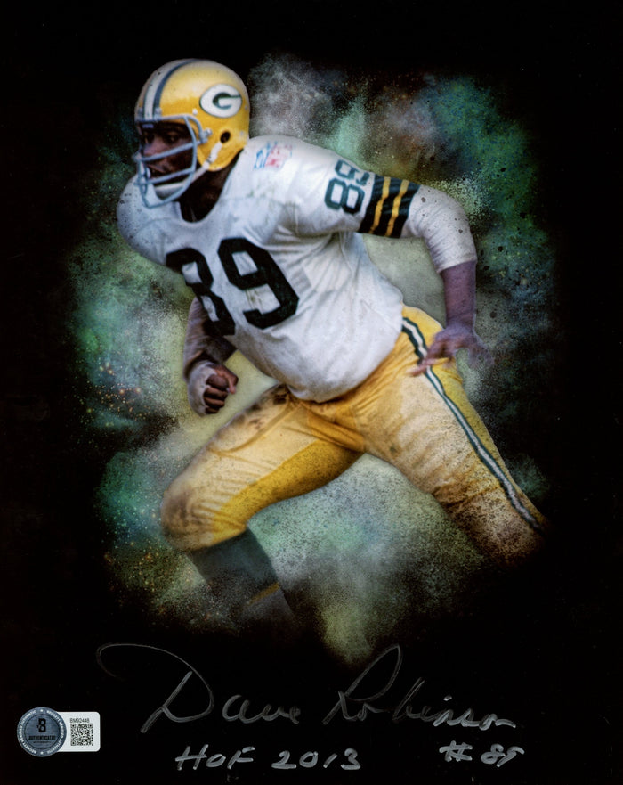 Dave Robinson Hand-Signed Green Bay Packers 8x10 Photo – Hall of Fame – Beckett Authenticated-Powers Sports Memorabilia