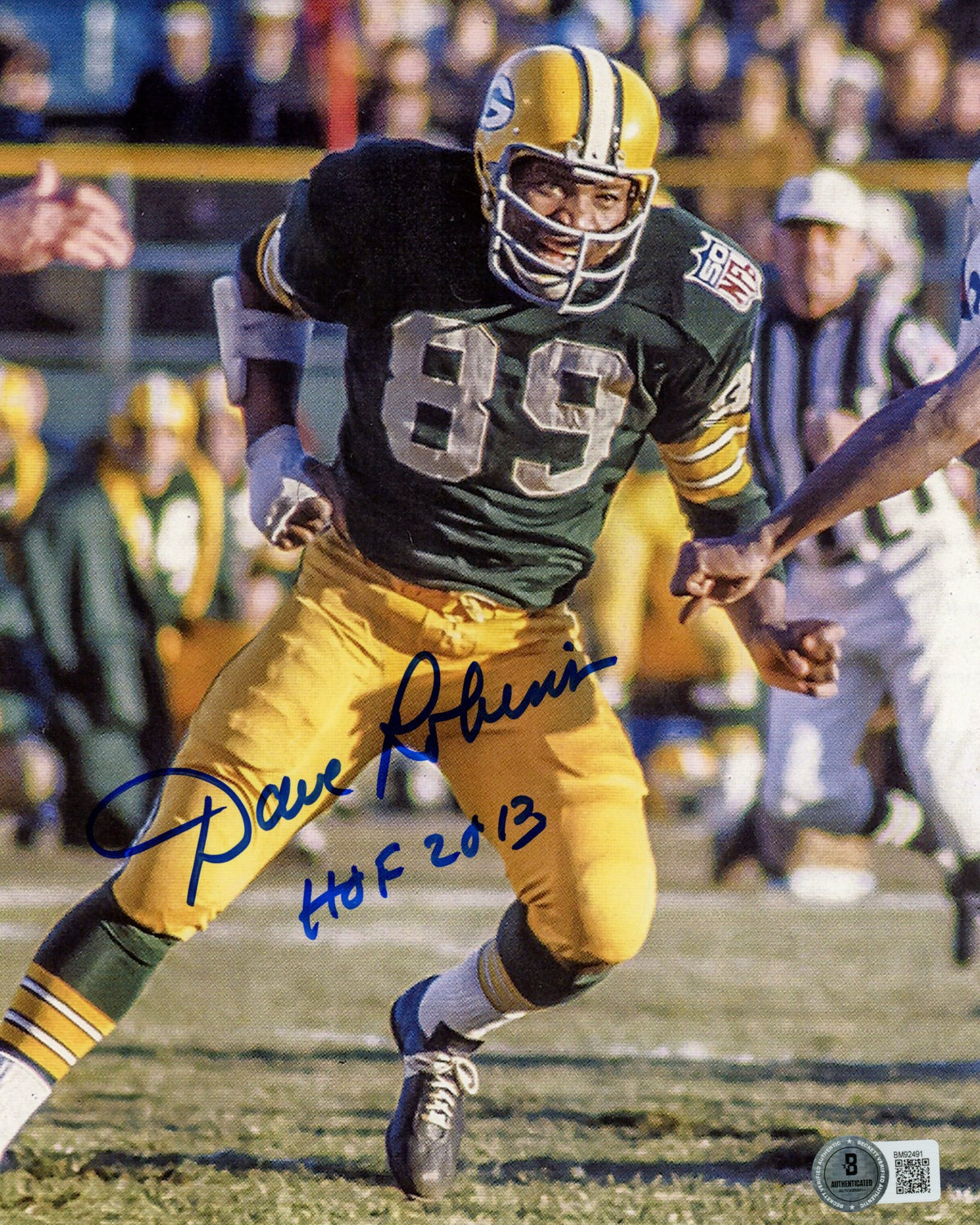 Dave Robinson Signed Green Bay Packers 8x10 Photo – Hall of Fame – Photo Variation 3 – Beckett Authenticated-Powers Sports Memorabilia