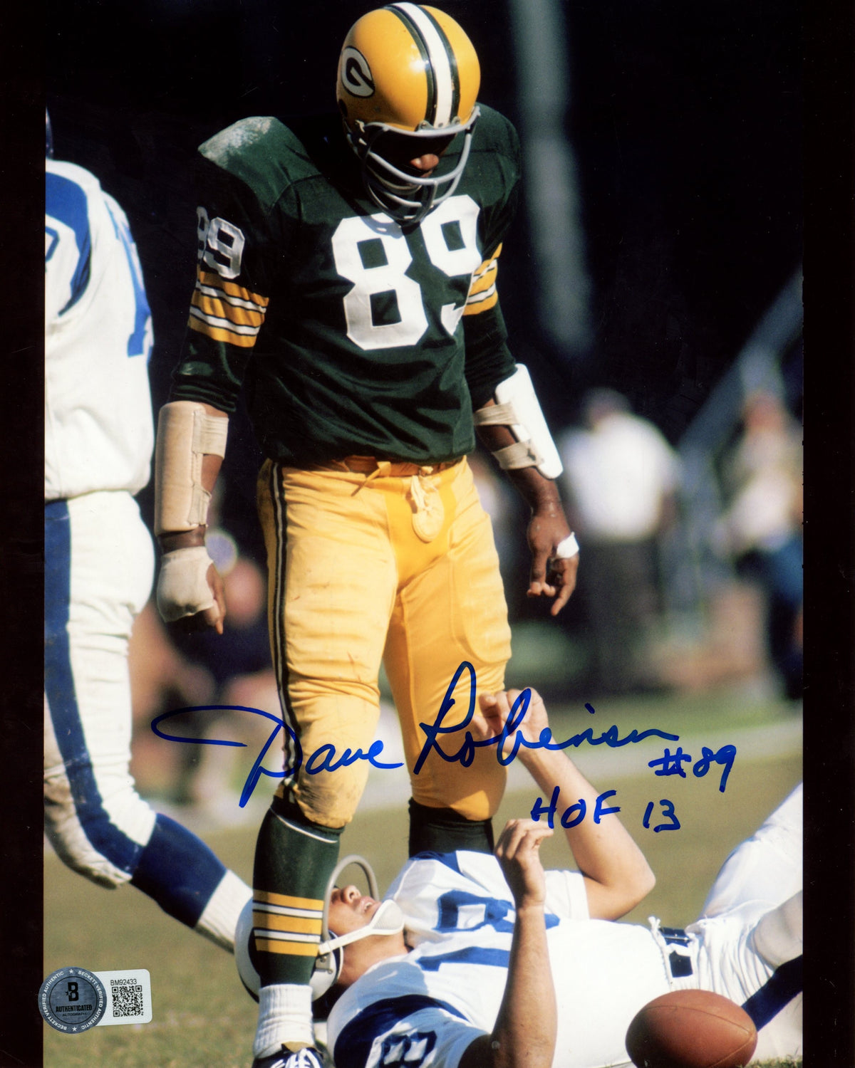 Dave Robinson Green Bay Packers Signed 8x10 Photo SKU 59488-Powers Sports Memorabilia