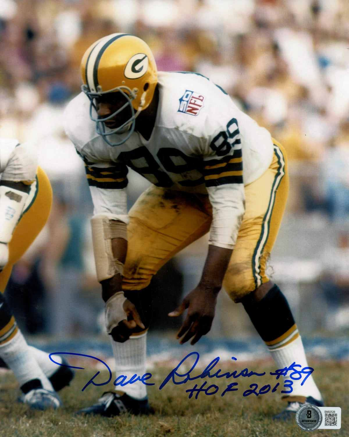 Dave Robinson Green Bay Packers Signed 8x10 Photo SKU 59492-Powers Sports Memorabilia