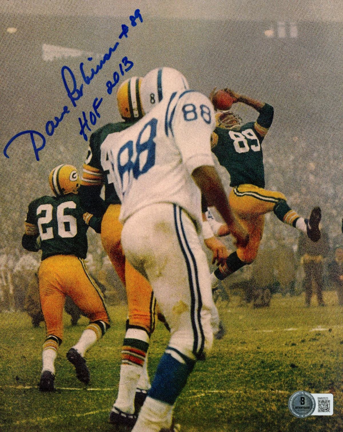 Dave Robinson Green Bay Packers Signed 8x10 Photo - Beckett Beckett - 59493-Powers Sports Memorabilia