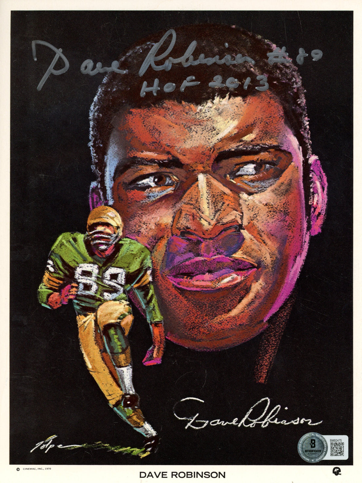 Dave Robinson Green Bay Packers Signed 8x10 Photo SKU 59499-Powers Sports Memorabilia