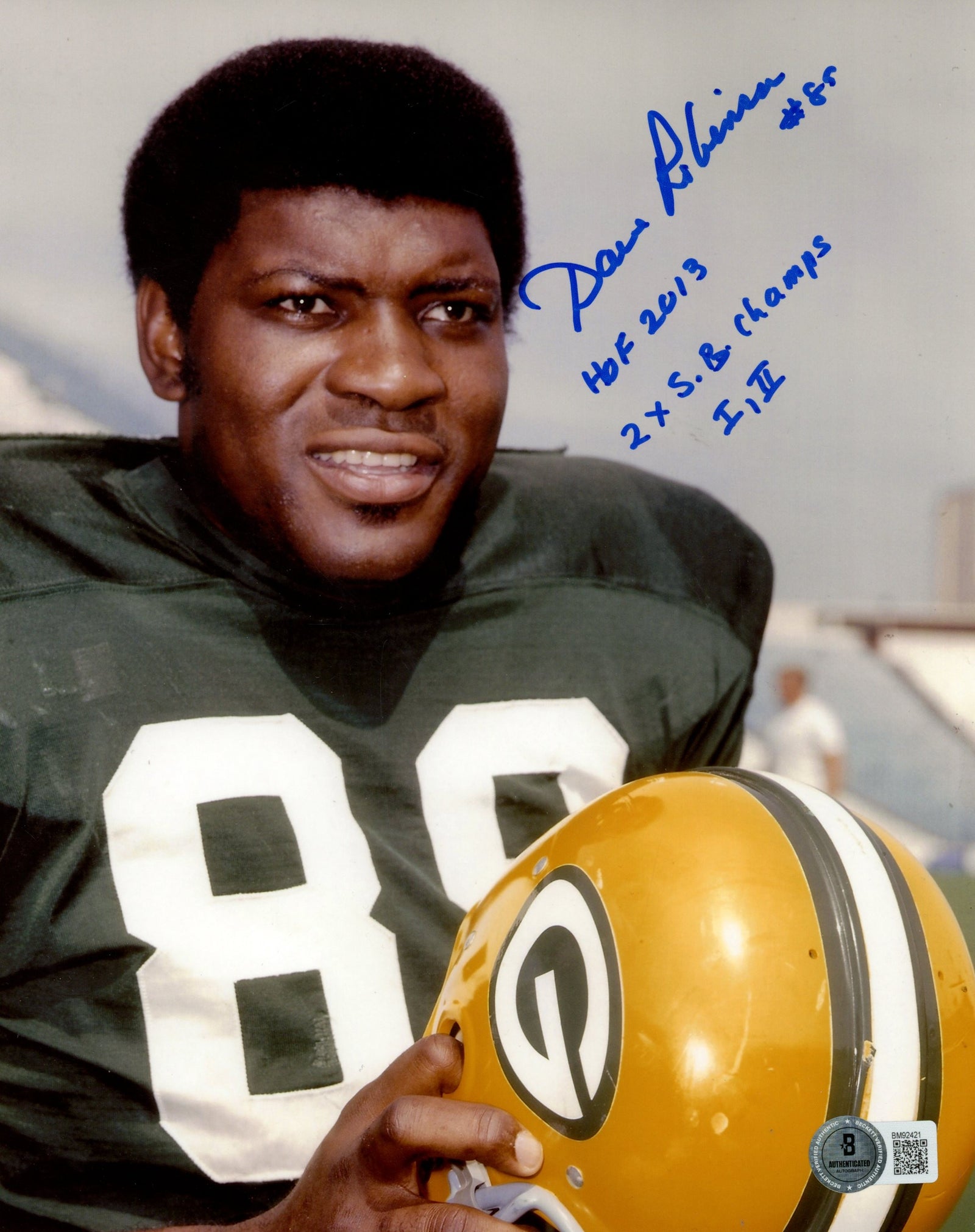 Dave Robinson Green Bay Packers Signed 8x10 Photo SKU 59505-Powers Sports Memorabilia