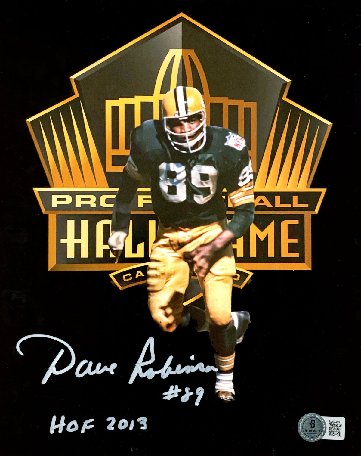 Dave Robinson Green Bay Packers Signed 8x10 Photo SKU 59512-Powers Sports Memorabilia
