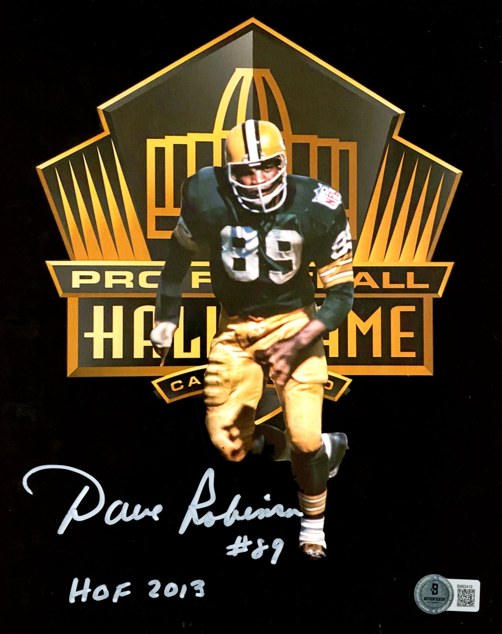 Dave Robinson Green Bay Packers Signed 8x10 Photo SKU 59512-Powers Sports Memorabilia