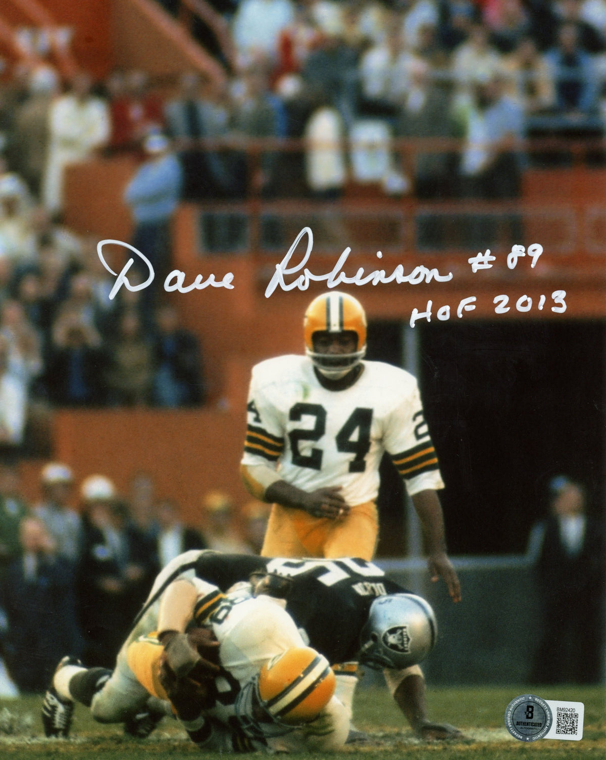 Dave Robinson Green Bay Packers Signed 8x10 Photo - Beckett Beckett - 59515-Powers Sports Memorabilia