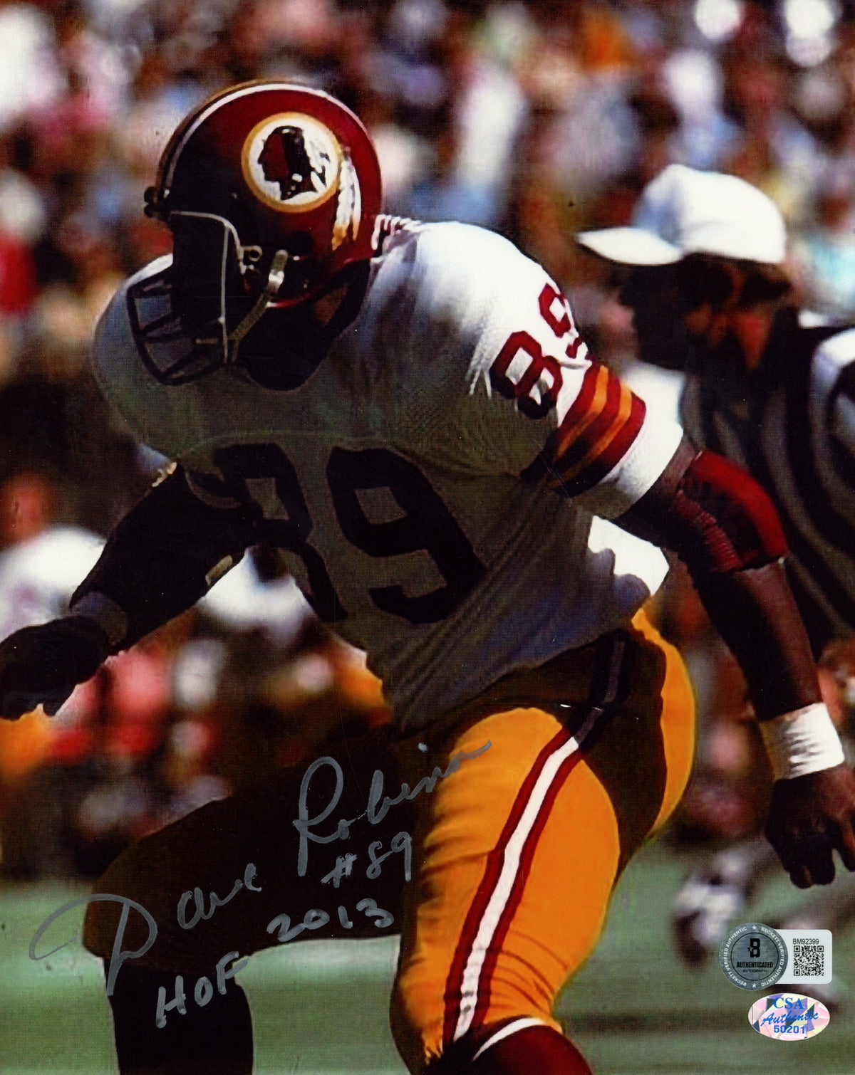 Dave Robinson Washington Redskins Signed 8x10 Photo - Beckett Beckett-Powers Sports Memorabilia