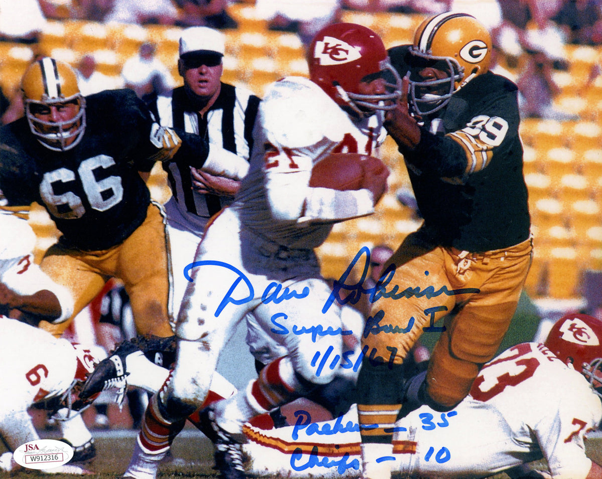 Dave Robinson Green Bay Packers Signed 8x10 Photo - 2 Insc JSA JSA-Powers Sports Memorabilia