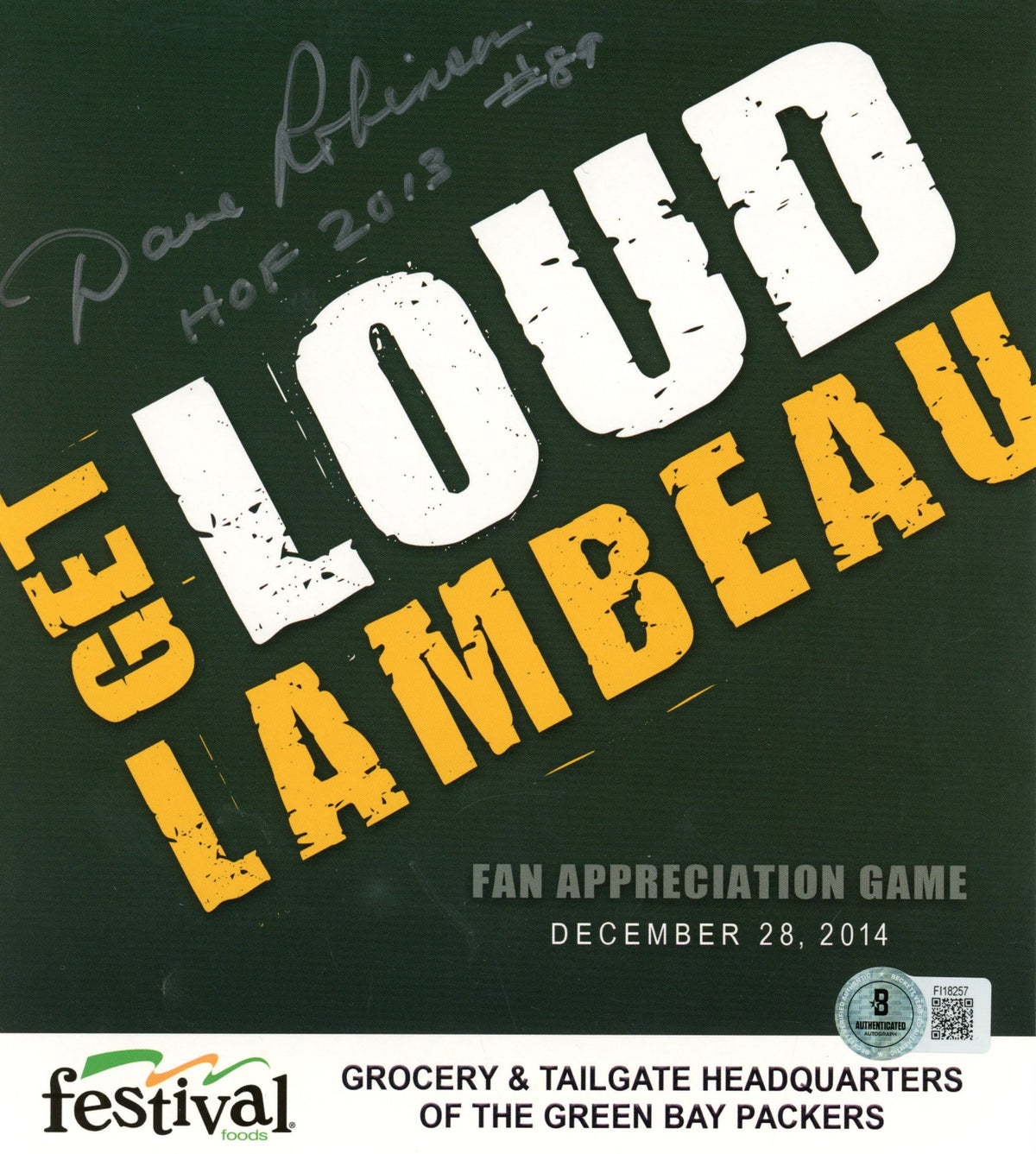 Dave Robinson Green Bay Packers 8x7 Fan Appreciation Signed Card-Powers Sports Memorabilia