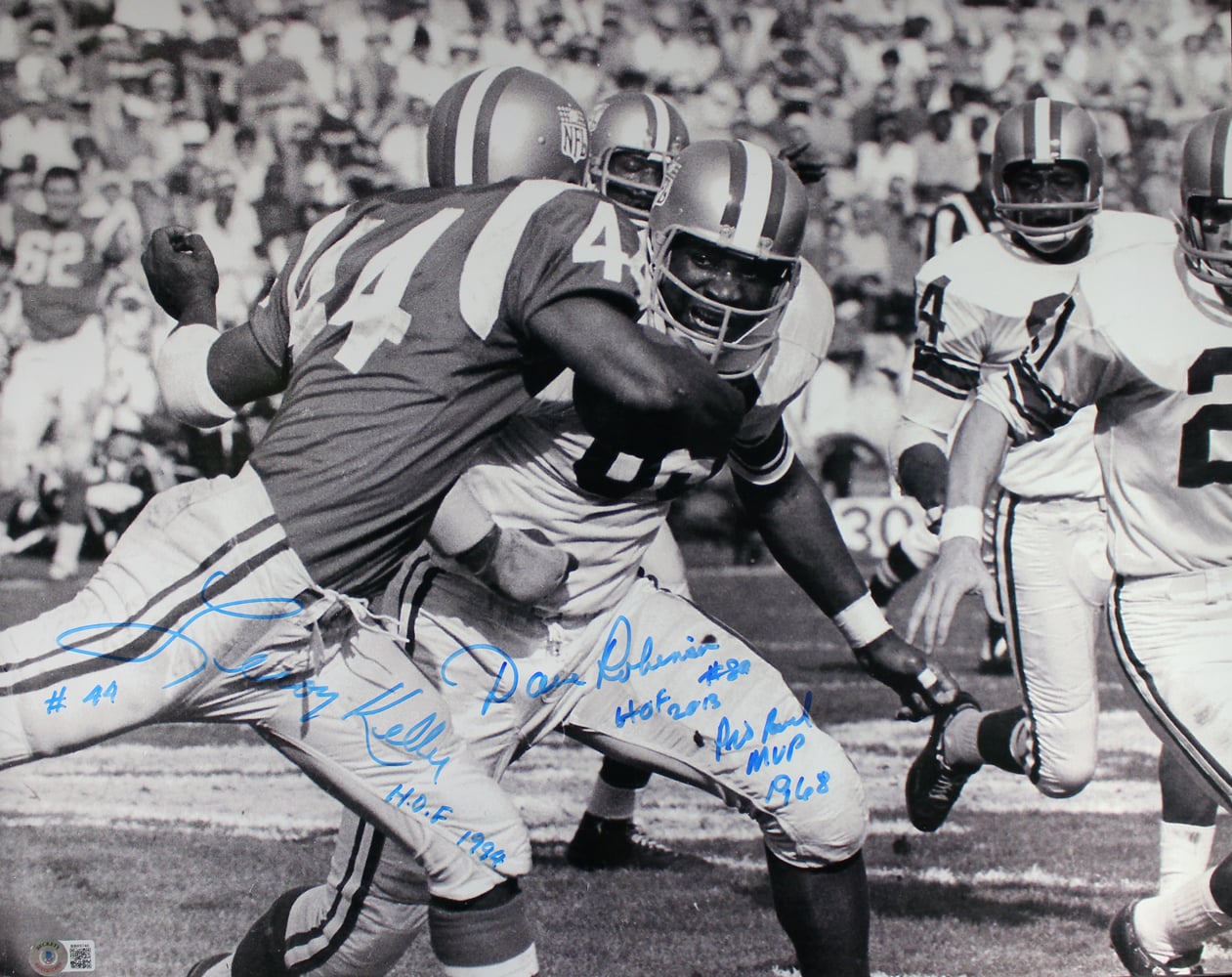 Dave Robinson & Leroy Kelly Signed 16x20 Photo HOF – Beckett Authenticated-Powers Sports Memorabilia