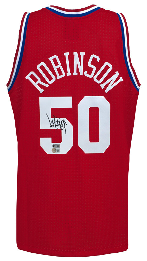 David Robinson Autographed 1991 All-Star Game Red Mitchell & Ness Basketball Jersey-Powers Sports Memorabilia