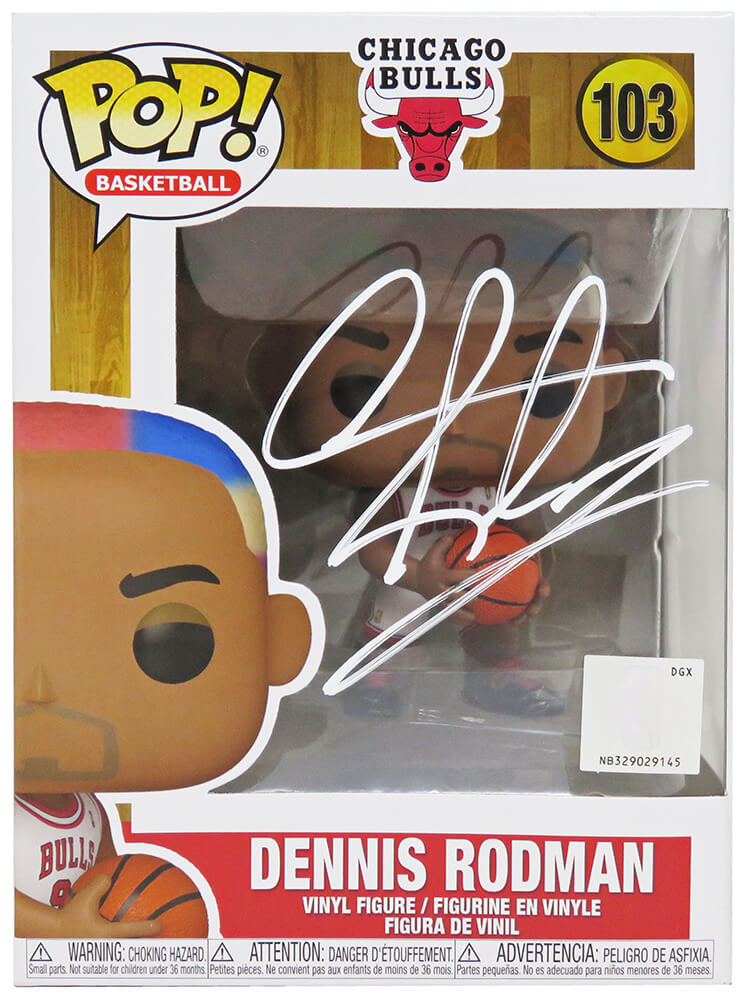 Dennis Rodman Autographed Chicago Bulls Funko Pop Doll #103-Powers Sports Memorabilia