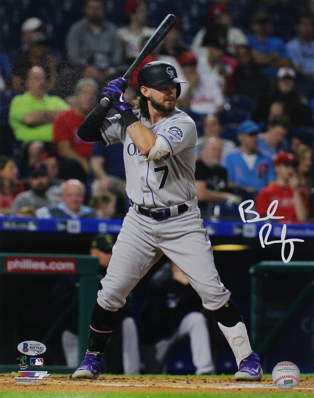 Brendan Rodgers Signed Colorado Rockies 11x14 Photo – Beckett Authenticated-Powers Sports Memorabilia