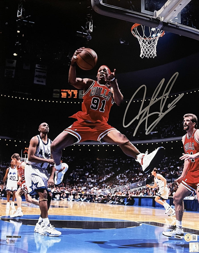 Dennis Rodman Autographed Chicago Bulls 16x20 Photo – Beckett Authenticated-Powers Sports Memorabilia