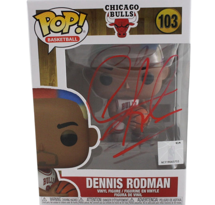 Dennis Rodman Signed Chicago Bulls Funko Pop! #103 w/ Soft Protector-Powers Sports Memorabilia