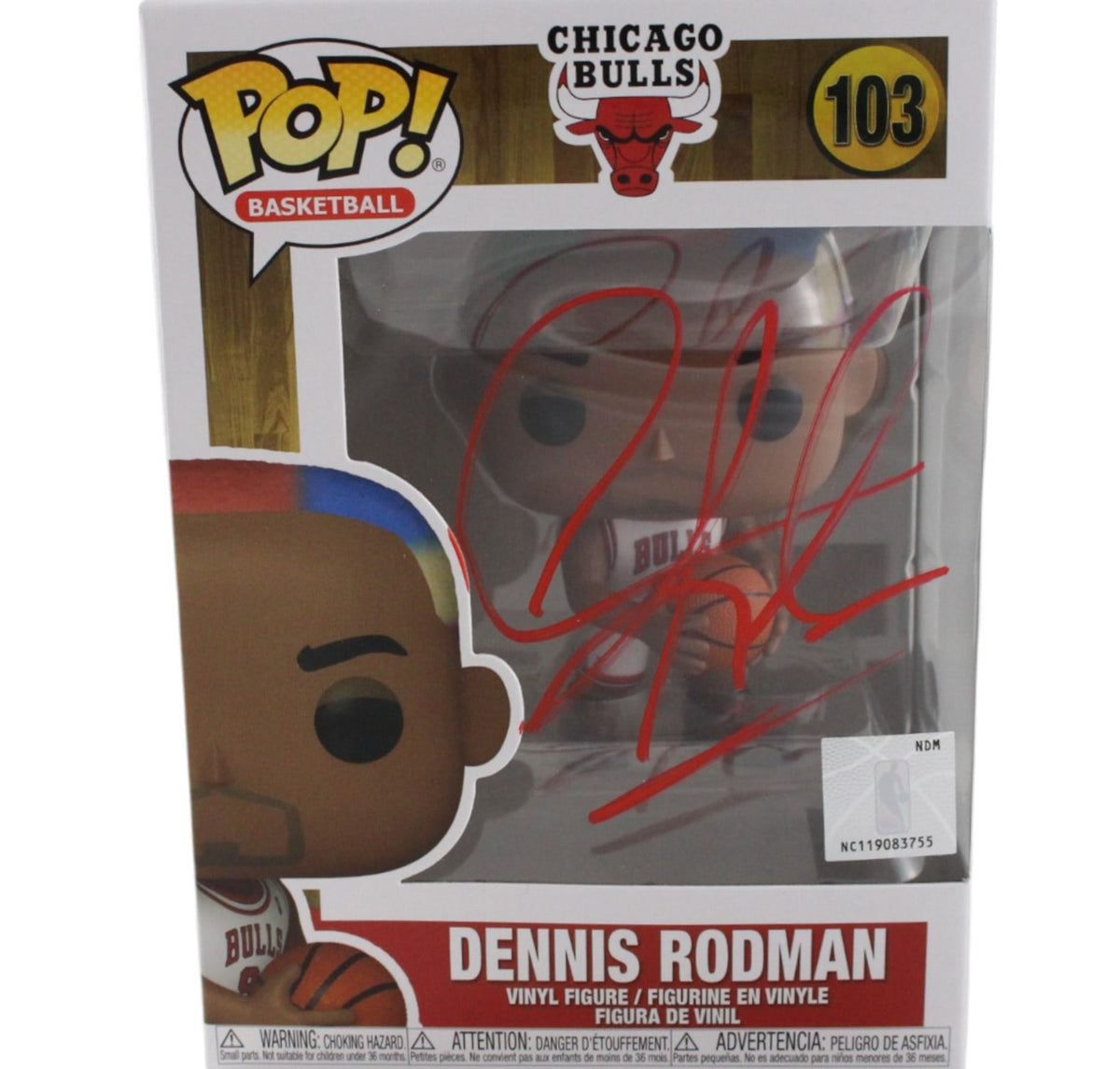 Dennis Rodman Signed Chicago Bulls Funko Pop! #103 w/ Soft Protector-Powers Sports Memorabilia