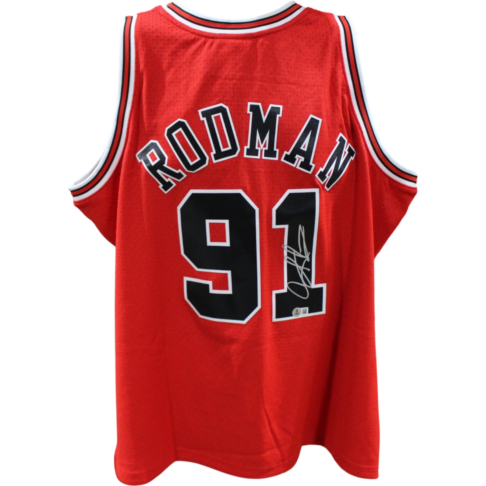 Dennis Rodman Signed Chicago Bulls M&N Hardwood XL Jersey – Beckett Authenticated-Powers Sports Memorabilia