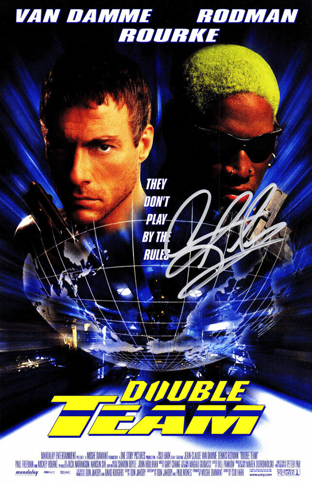 Dennis Rodman Autographed Double Team 11x17 Movie Poster-Powers Sports Memorabilia