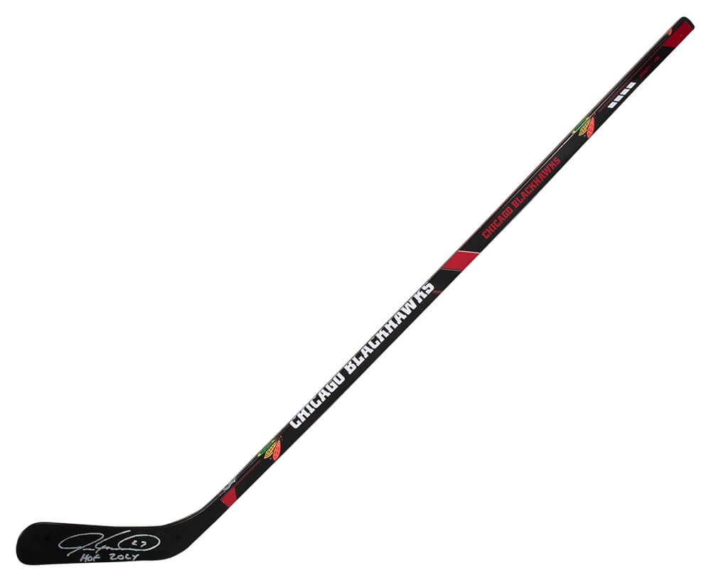 Jeremy Roenick Autographed Chicago Blackhawks Logo 48-Inch Franklin Full Size Hockey Stick with HOF 2024-Powers Sports Memorabilia