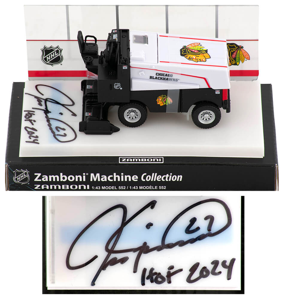 Jeremy Roenick Chicago Blackhawks Autographed NHL Mini Zamboni w/ HOF 2024-Powers Sports Memorabilia