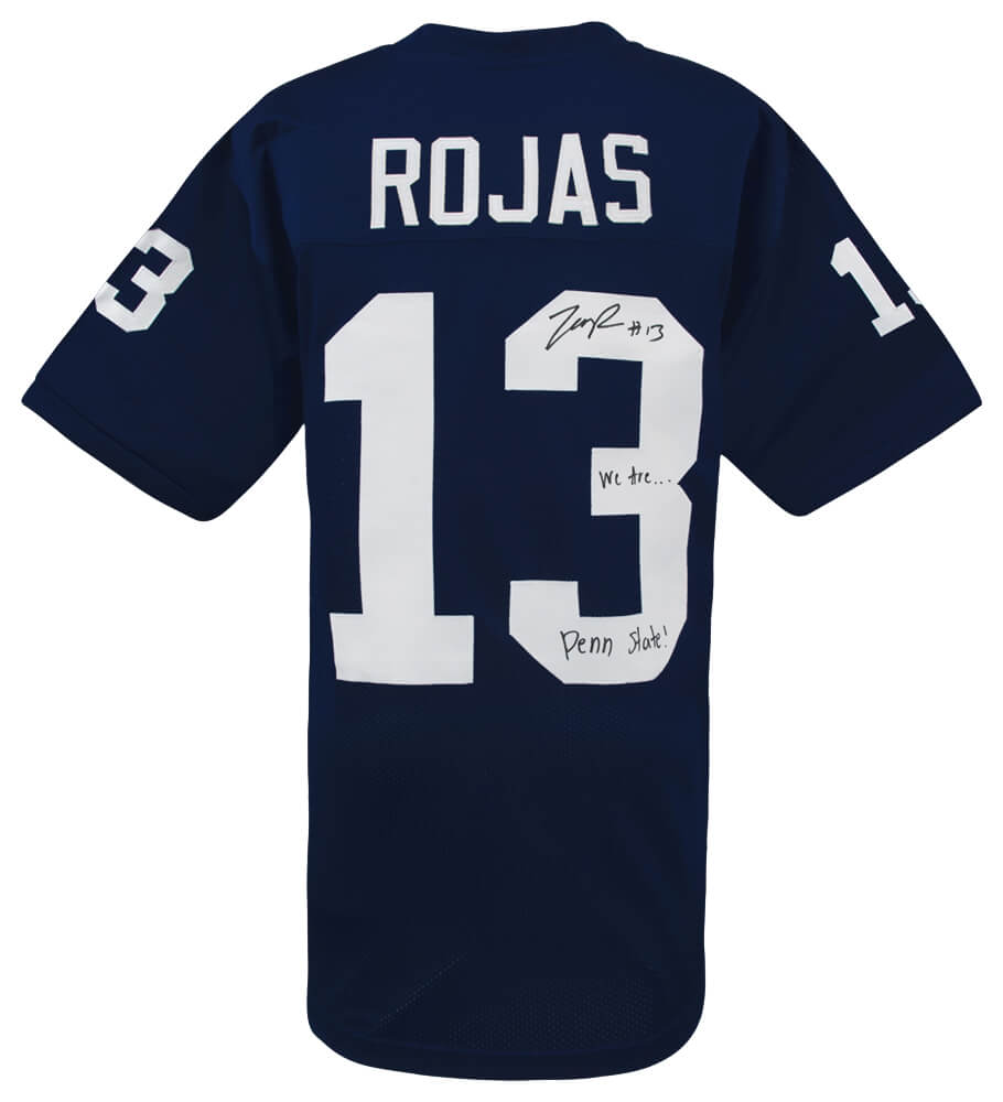 Tony Rojas Autographed Navy Custom College Football Jersey with We Are Penn State-Powers Sports Memorabilia