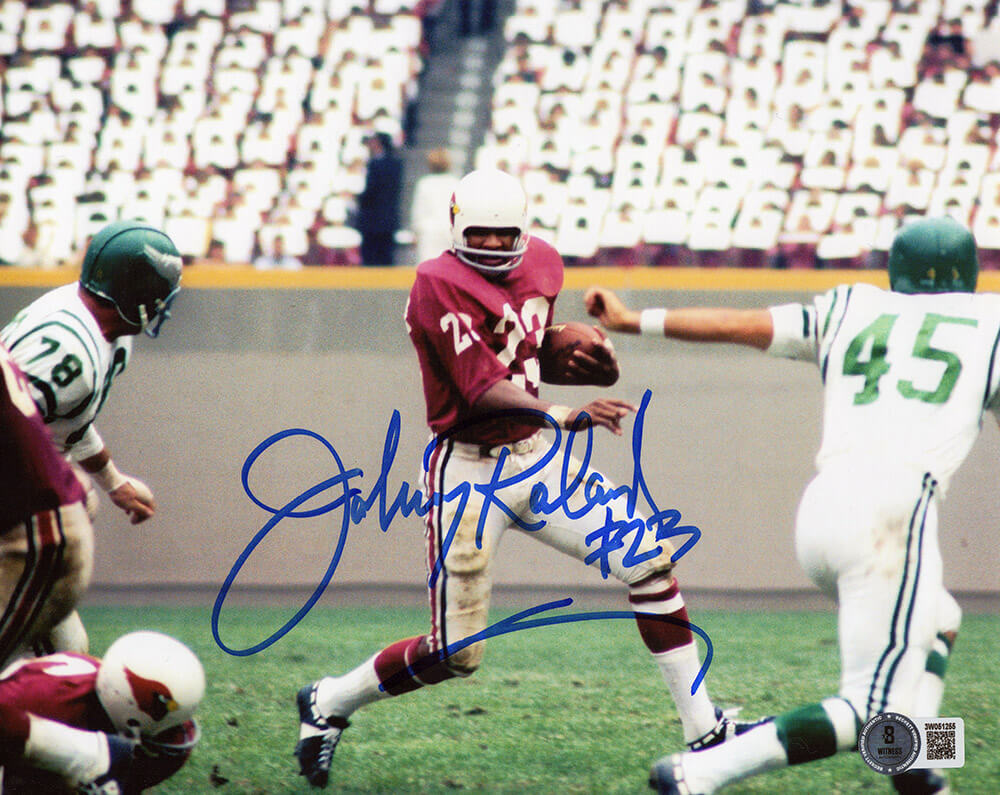 Johnny Roland Autographed Cardinals 8x10 Photo - (Beckett)-Powers Sports Memorabilia