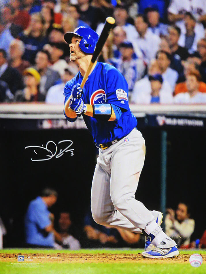 David Ross Autographed Chicago Cubs 2016 World Series Gm 7 Last Career At Bat HR 16x20 Photo-Powers Sports Memorabilia