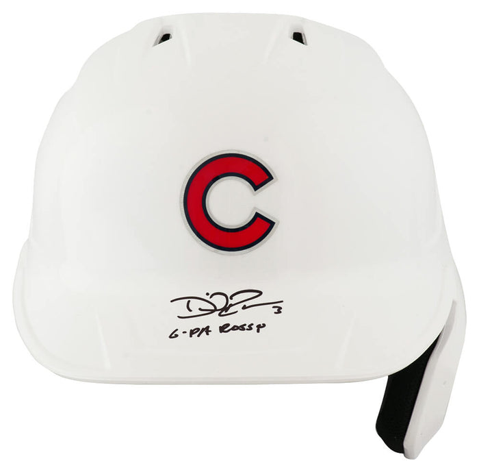 David Ross Autographed Chicago Cubs White Chrome Rawlings Full Size Batting Helmet with G-Pa Rossy-Powers Sports Memorabilia