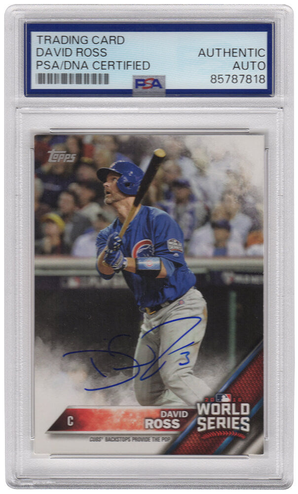 David Ross Chicago Cubs Autographed 2016 Topps Now World Series Champions-Powers Sports Memorabilia