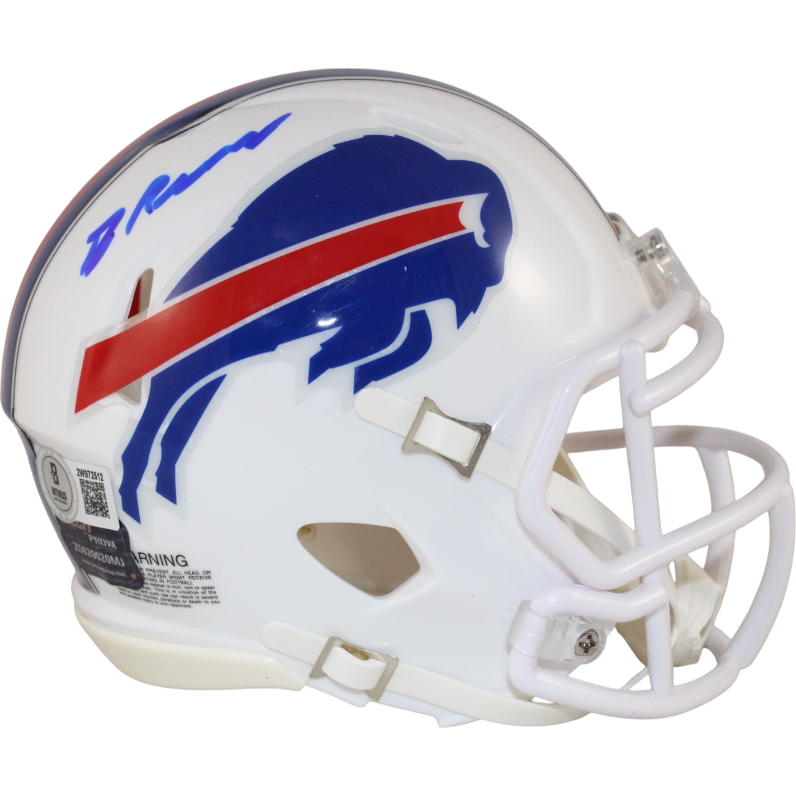 Greg Rousseau Buffalo Bills Signed Mini Helmet Beckett Witness 50917 Beckett-Powers Sports Memorabilia