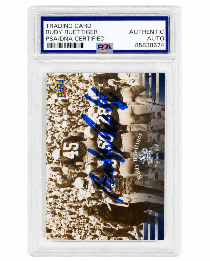 Rudy Ruettiger Autographed Norte Dame 2013 Upper Deck Football Card #27 PSA