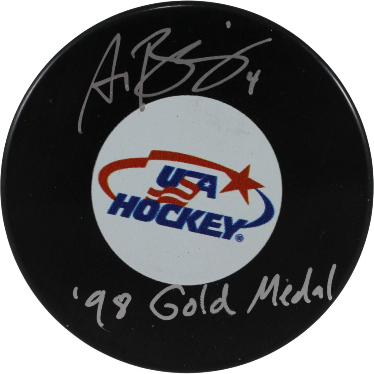 Angela Ruggiero Usa Signed Hockey Puck - Logo Puck 98 Gold Medal JSA JSA-Powers Sports Memorabilia