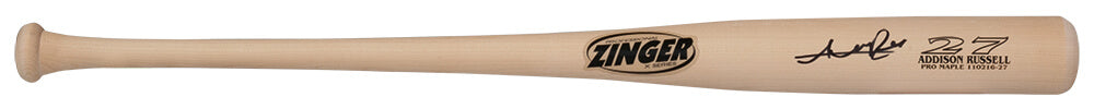 Addison Russell Autographed Zinger X Series Pro Maple Game Model Baseball-Powers Sports Memorabilia